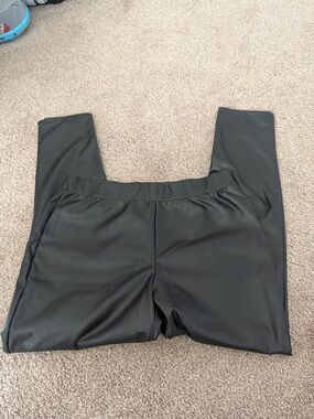 Francesca's Collections Straight Leg Faux Leather Pants Black